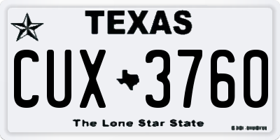 TX license plate CUX3760