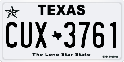 TX license plate CUX3761