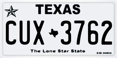 TX license plate CUX3762