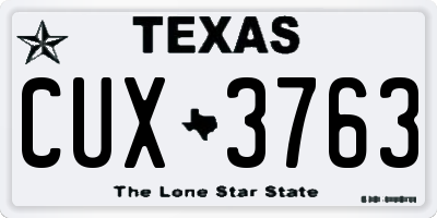 TX license plate CUX3763