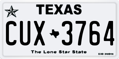 TX license plate CUX3764