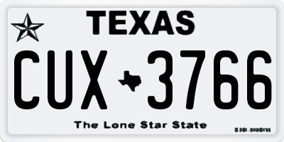 TX license plate CUX3766