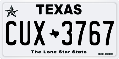 TX license plate CUX3767