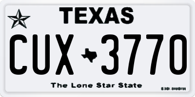 TX license plate CUX3770
