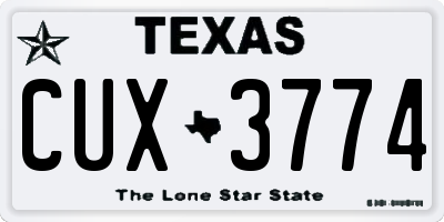 TX license plate CUX3774