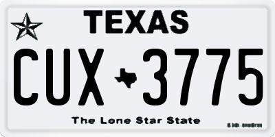 TX license plate CUX3775