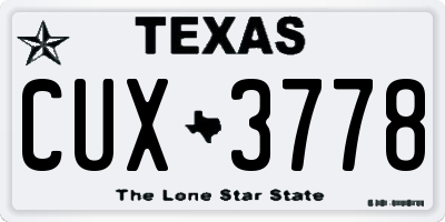 TX license plate CUX3778