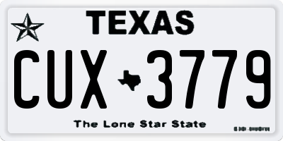 TX license plate CUX3779