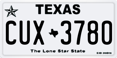 TX license plate CUX3780