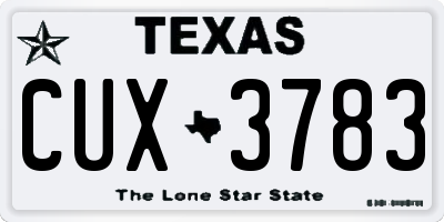 TX license plate CUX3783