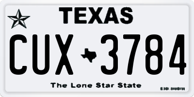 TX license plate CUX3784
