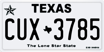 TX license plate CUX3785