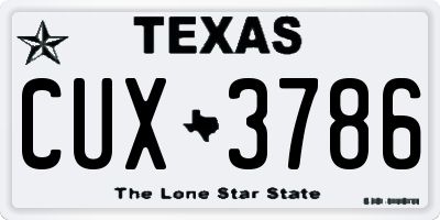 TX license plate CUX3786