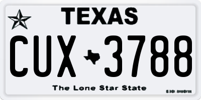 TX license plate CUX3788