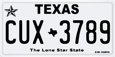 TX license plate CUX3789