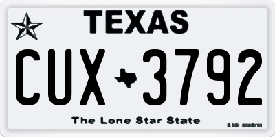 TX license plate CUX3792