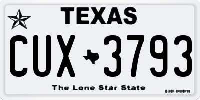 TX license plate CUX3793