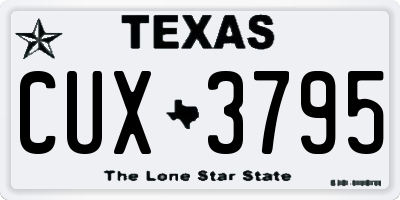 TX license plate CUX3795