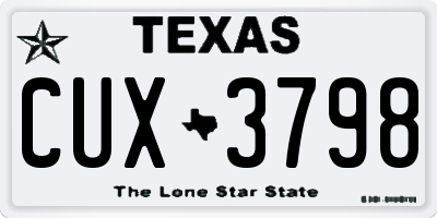 TX license plate CUX3798