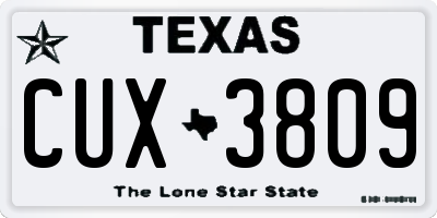 TX license plate CUX3809