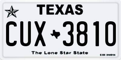 TX license plate CUX3810