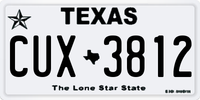 TX license plate CUX3812