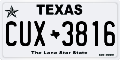 TX license plate CUX3816