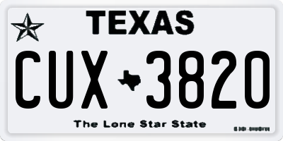 TX license plate CUX3820