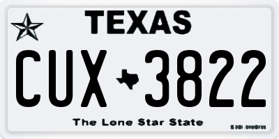 TX license plate CUX3822
