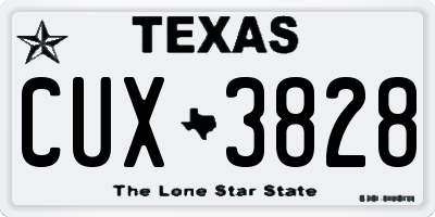 TX license plate CUX3828