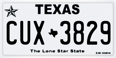 TX license plate CUX3829