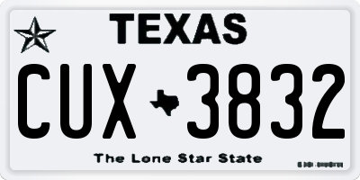 TX license plate CUX3832
