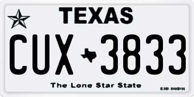 TX license plate CUX3833
