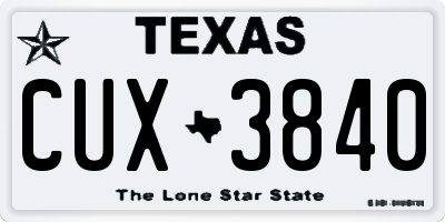 TX license plate CUX3840
