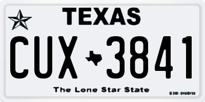 TX license plate CUX3841