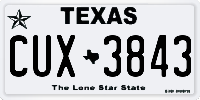 TX license plate CUX3843
