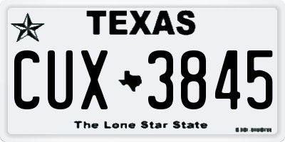 TX license plate CUX3845