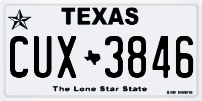 TX license plate CUX3846