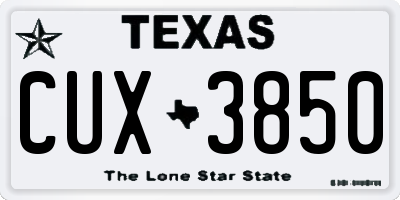 TX license plate CUX3850