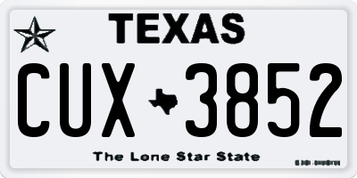 TX license plate CUX3852