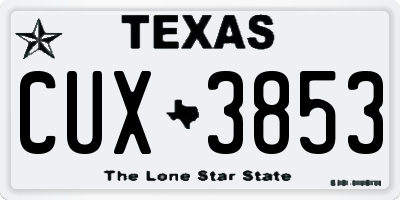 TX license plate CUX3853