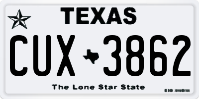 TX license plate CUX3862