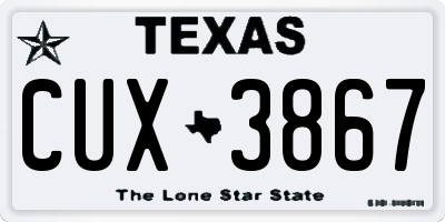 TX license plate CUX3867