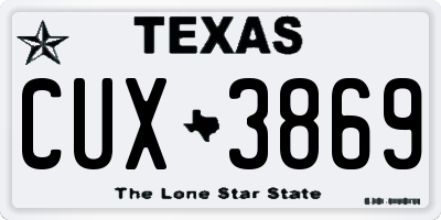 TX license plate CUX3869