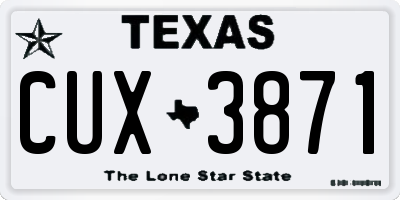 TX license plate CUX3871
