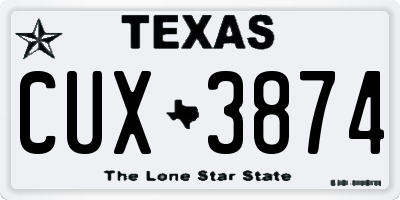 TX license plate CUX3874