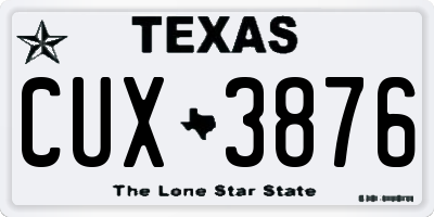 TX license plate CUX3876