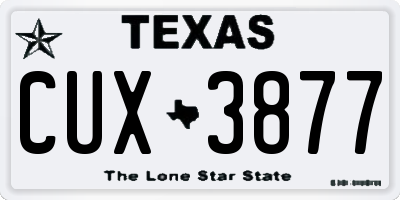 TX license plate CUX3877