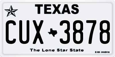 TX license plate CUX3878