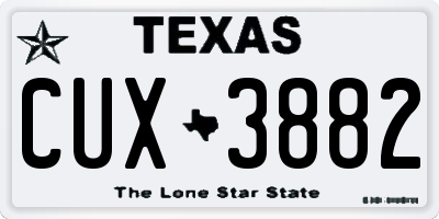 TX license plate CUX3882